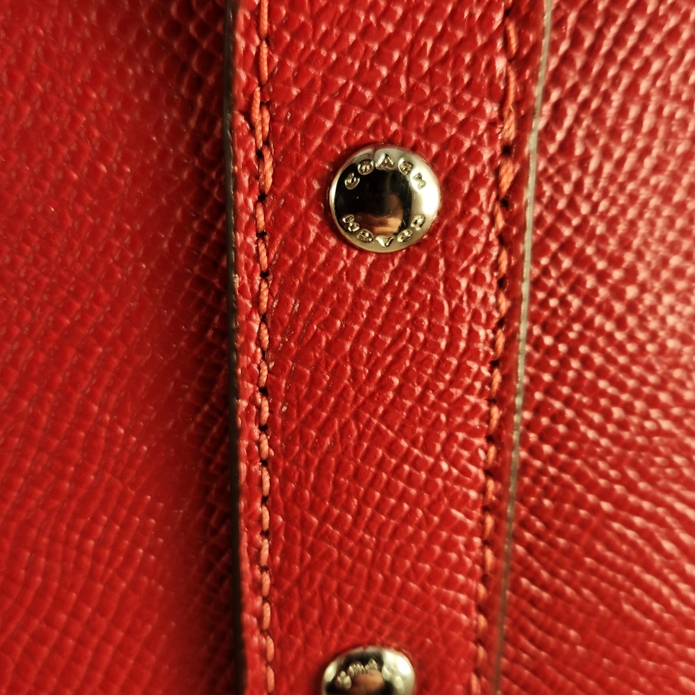 Coach Red Leather City Zip Tote - Picture 6 of 15
